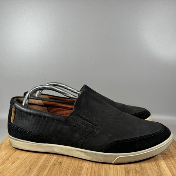 ECCO Collin 2.0 Black Leather Slip On Casual Shoes Sneakers‎ Mens EU 43 US 9 - Picture 1 of 8